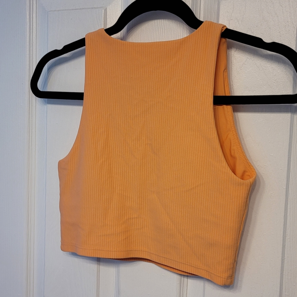Alpine Design Ribbed Cropped Tank Top Built In Shelf Bra Removable Inserts XS - Picture 11 of 13